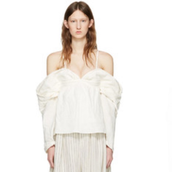 Jw Anderson Off White Off The Shoulder Top Size 6 NWOT - Picture 1 of 5